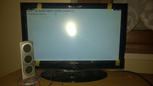 The sample application running on Windows 10